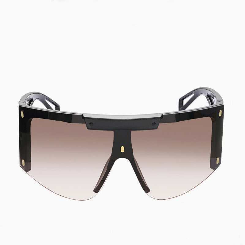 Back To The Future Bold Oversized Aviator Sunglasses - Brown