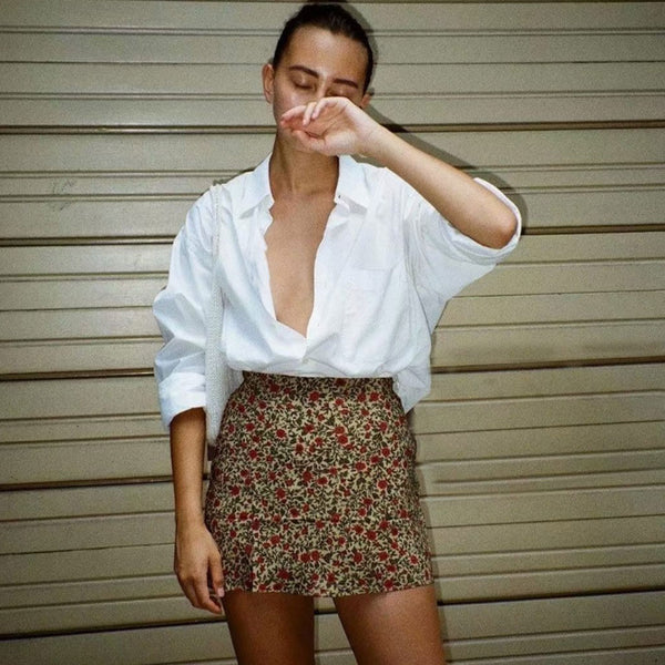 Patterned bodycon skirt top