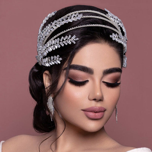 Silver Crystal Luxury Headband Wedding Hair Accessories 