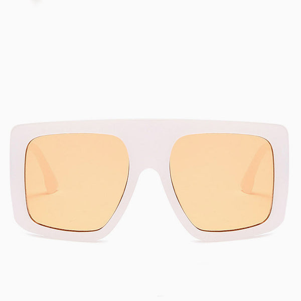 Star Look Bold Oversized Square Gradient Sunglasses - White