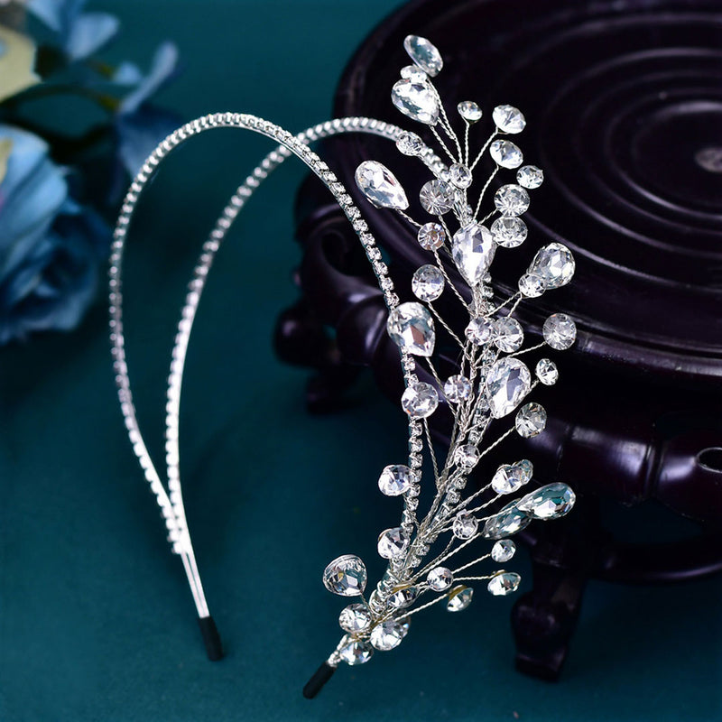 Sparkly Crystal Embellished Vine Double Band Bridal Tiara Headband
