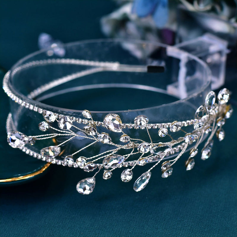 Sparkly Crystal Embellished Vine Double Band Bridal Tiara Headband