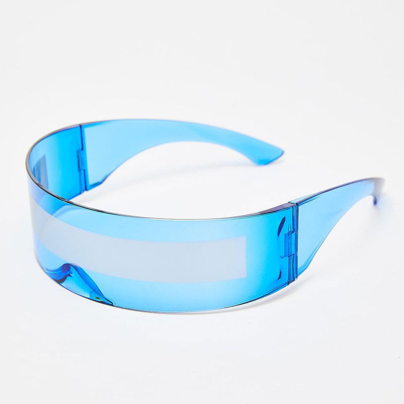 Back To The Future Wrap Around Shield Sunglasses - Blue