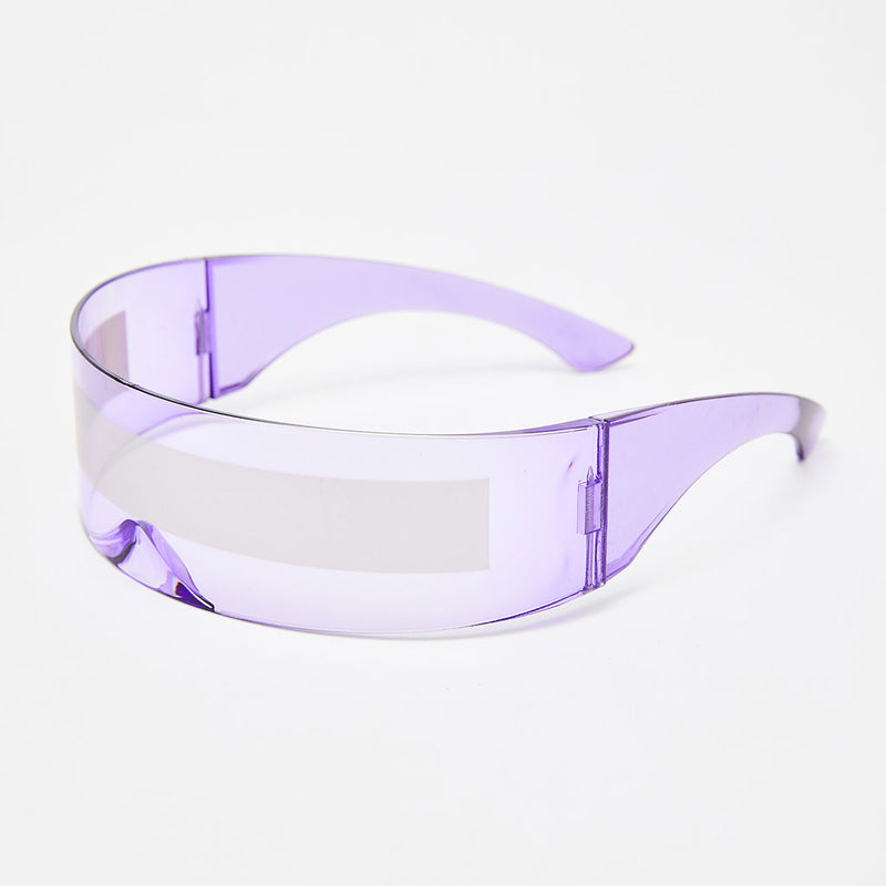 Back To The Future Wrap Around Shield Sunglasses - Purple