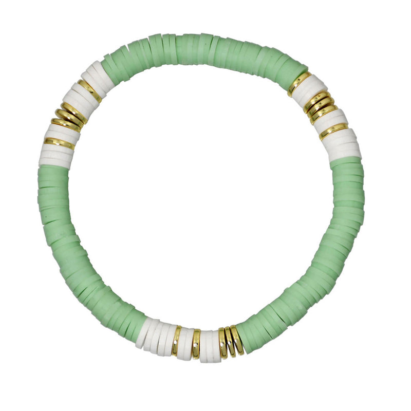 Bohemian Enamel Beading Mixed Color Thread Strand Bracelet - Green