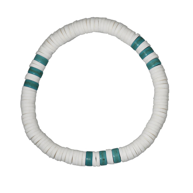 Bohemian Enamel Beading Mixed Color Thread Strand Bracelet - White