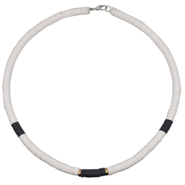 Boho Tribal Style Two Tone Mixed Bead Choker Necklace - Black