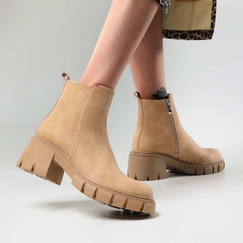 khaki suede ankle boots