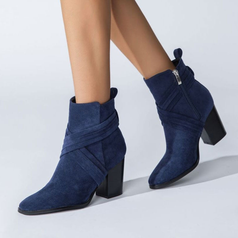 Navy blue short boots Clearance