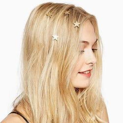 Iconic Look Gold Tone Charm Trim Twist Screw Hair Clip - Star