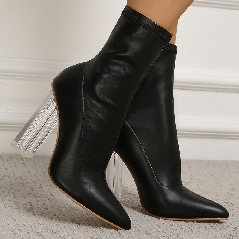 Buy Mast & Harbour Women Black Solid Mid Top Chelsea Block Heel Boots -  Boots for Women 19474926 | Myntra