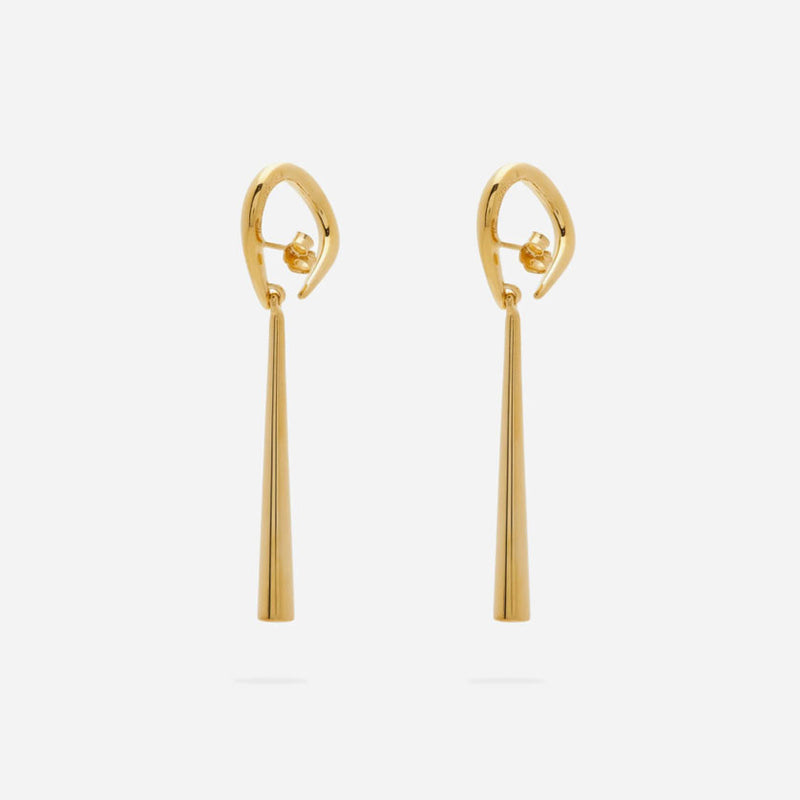 Elegant Gold-Plated Alpha Style Pendant Earrings - Gold