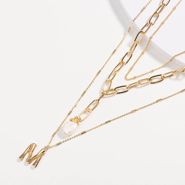 The Boho Holiday Gold Plated Charm Pendant Layered Necklace - Gold