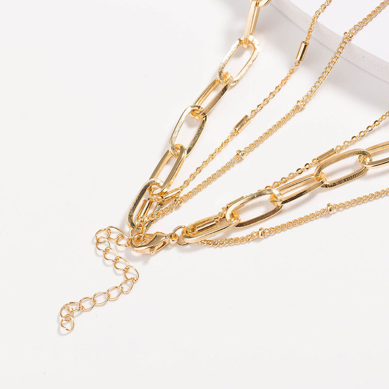 The Boho Holiday Gold Plated Charm Pendant Layered Necklace - Gold