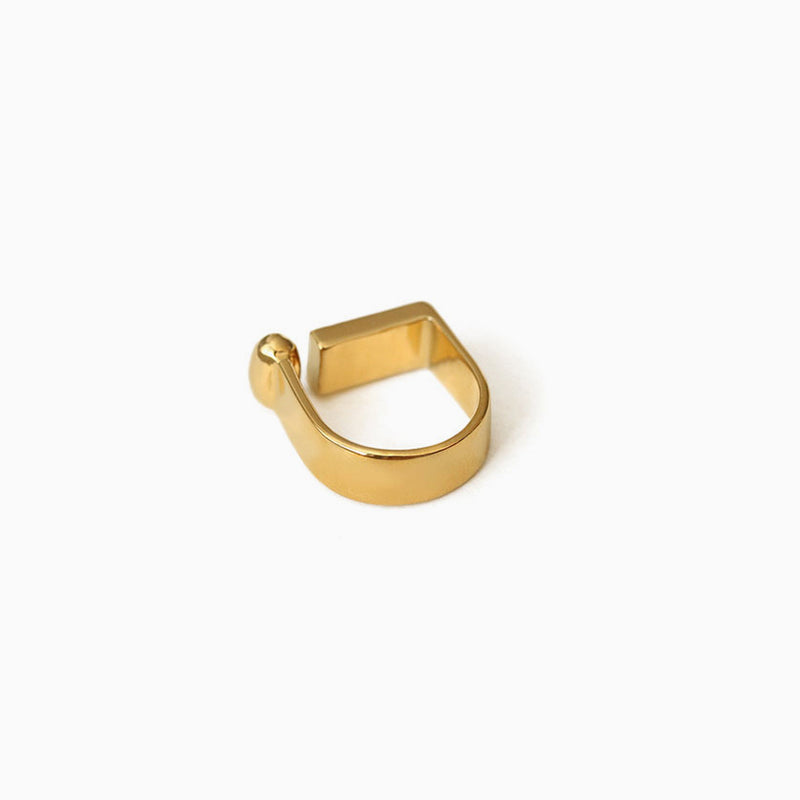 Modern Chic Gold Tone Plated Letter Shaped D-Ring - Gold