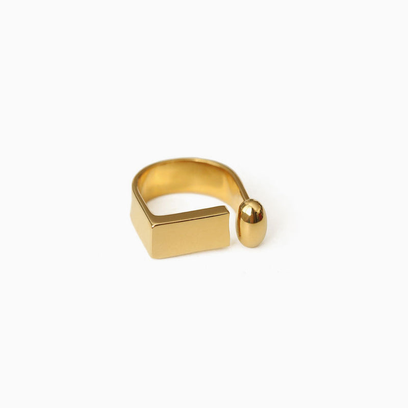 Modern Chic Gold Tone Plated Letter Shaped D-Ring - Gold