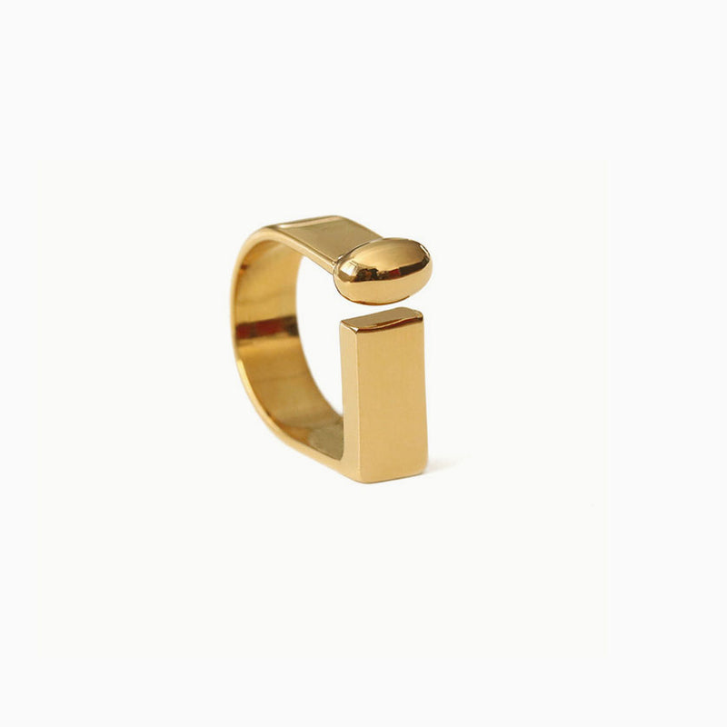 Modern Chic Gold Tone Plated Letter Shaped D-Ring - Gold