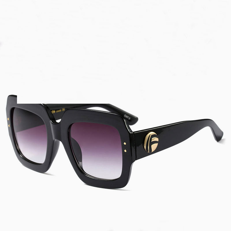 Modern Chic Tinted Oversized Square Gradient Sunglasses - Black