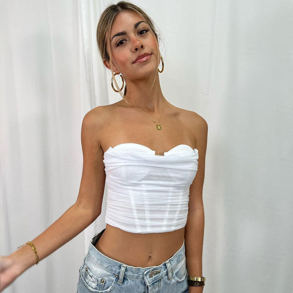 Tube Tops for Women - Sexy White, Black & Red Strapless Tops