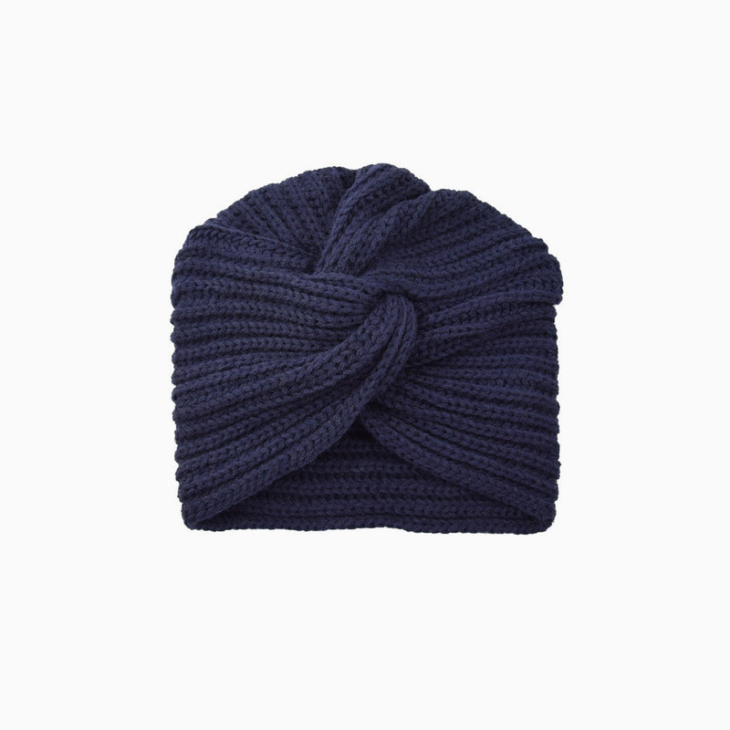 Cozy Me Up Soldi Color Ribbed Twist Front Winter Turban