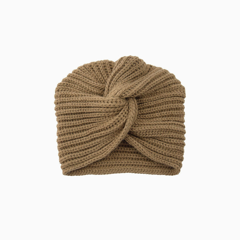 Cozy Me Up Soldi Color Ribbed Twist Front Winter Turban