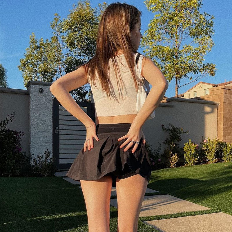 Simple Style High Waist Solid Color Bodycon Mini Skirt - Black