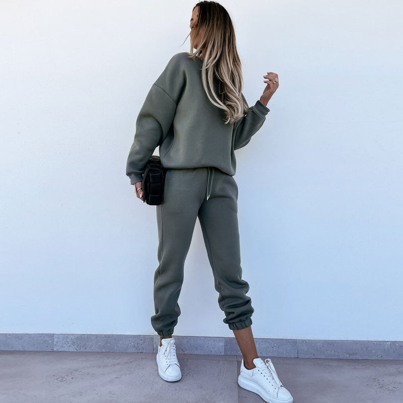 Women's Jogger Set Army Green | Women's Sweatsuit | Two Piece Sweatpants  Set | Ladies Jacket and Matching Sweat pants | Women's Set Outfit