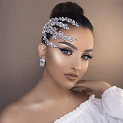 Sparkling Branch Effect Crystal Rhinestone Embellished Hair Comb - Silver