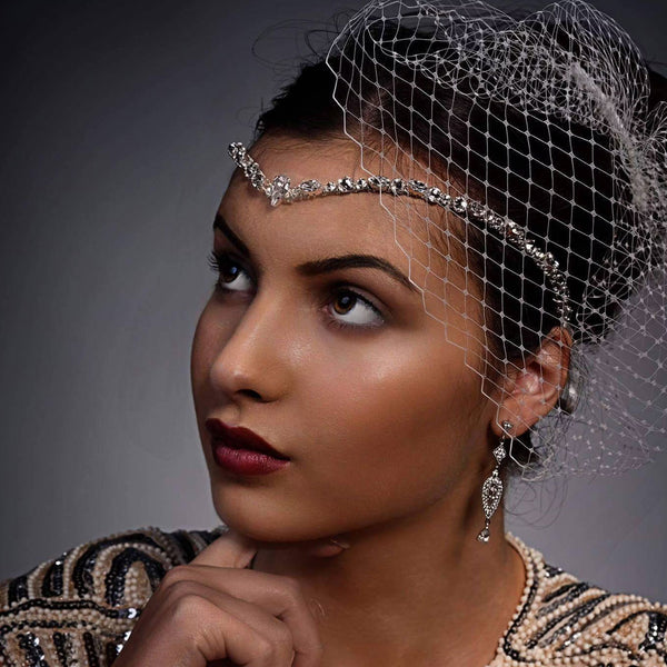 Sparkly Rhinestone Teardrop Embellished Halo Headband - Silver