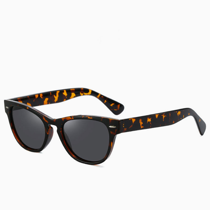 Star Look Leopard Frame Butterfly Tinted Sunglasses - Gray
