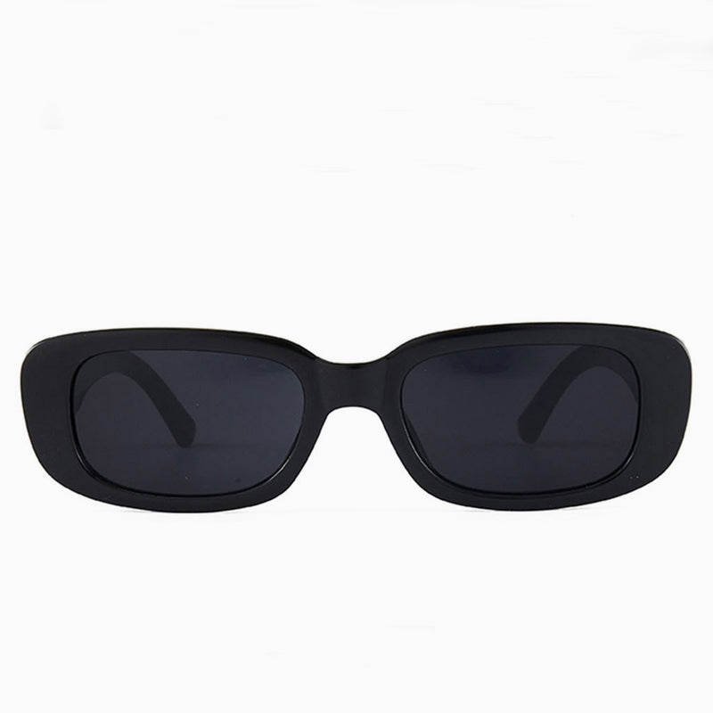 Time Fly Back '90s It Girl Square Frame Tinted Sunglasses - Black