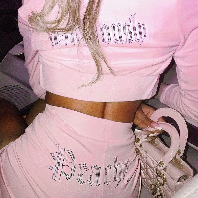 Cropped hoodie sales matching set