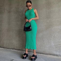 Cable knit midi dress top