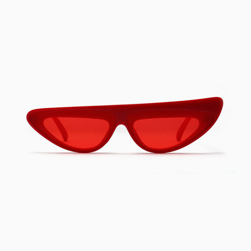 Time Fly Back '90s It Girl Cat-eye Space Sunglasses - Red