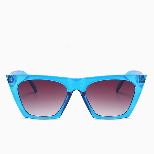 Vintage Clear Effect Oversized Frame Gradient Sunglasses - Blue