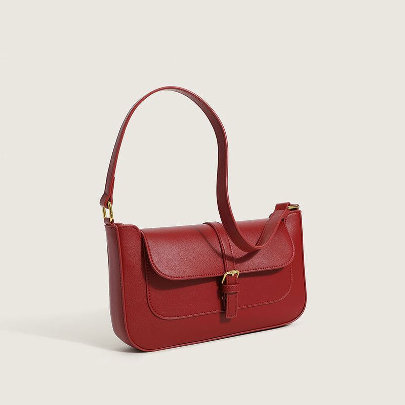 Loop Baguette Bag - Luxury Fashion Leather Red